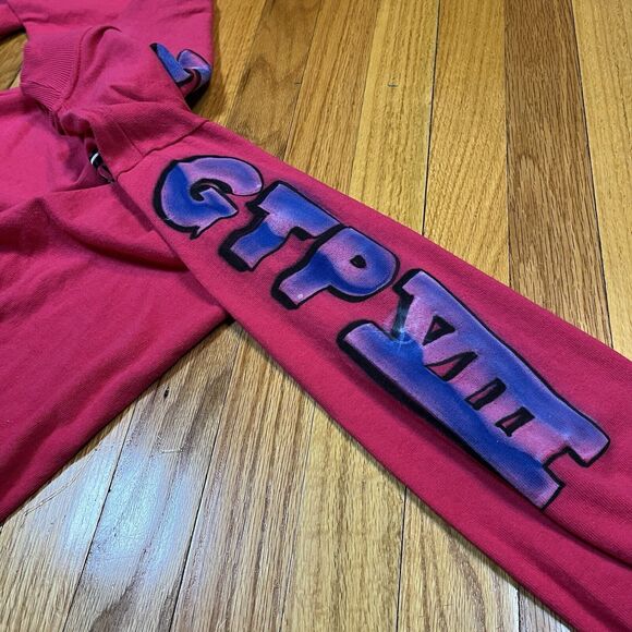 Vintage Pace University Long Sleeve Shirt S Champion USA 90s Airbrush Lopsided - Picture 7 of 9